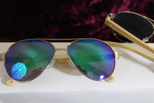 Load image into Gallery viewer, Bawdy x Leil Aviator Wooden Shades
